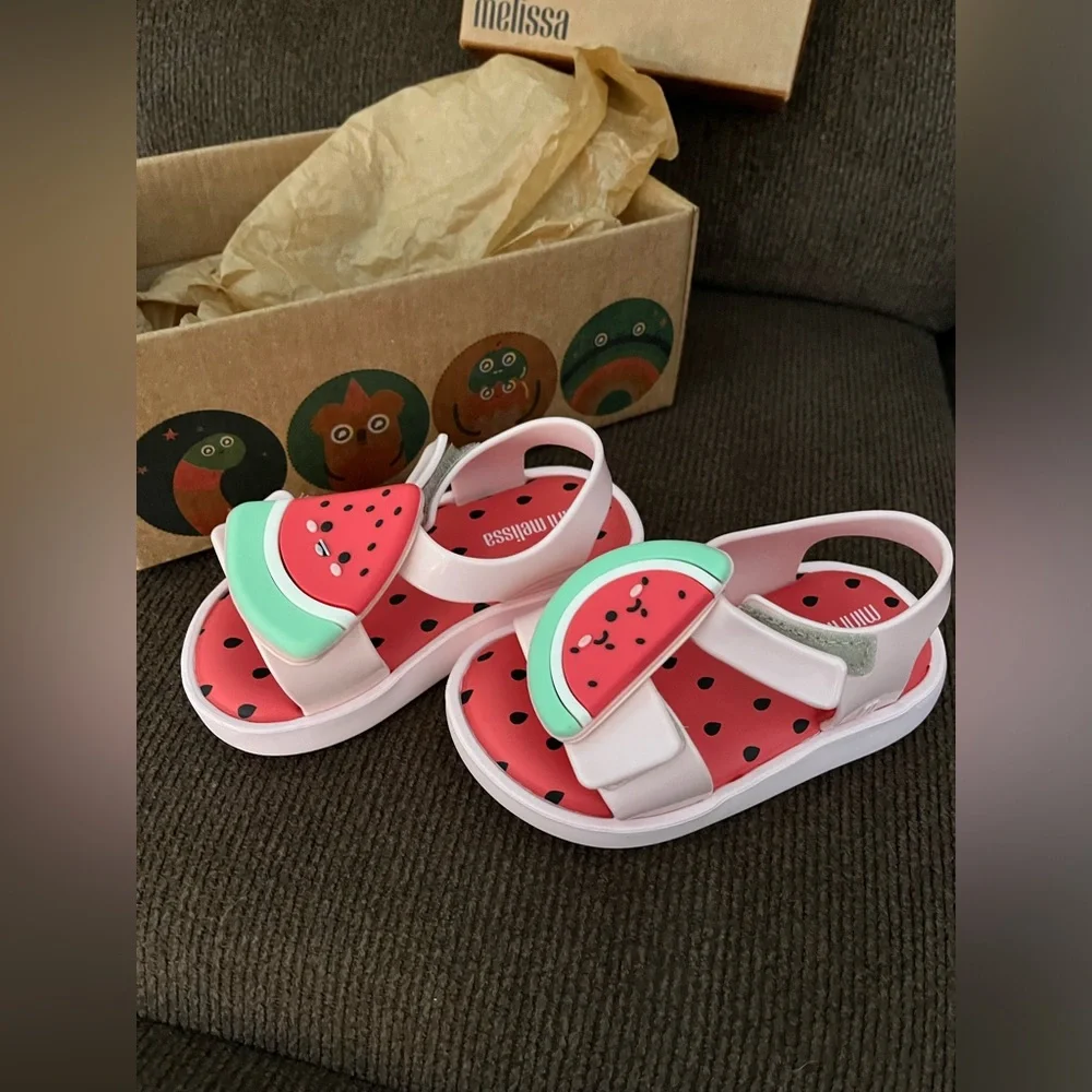 NWT MINI MELISSA Mini Jump Fruitland Watermelon Baby Sandals Size 7T - Picture 9 of 9